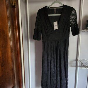 FREE PEOPLE BLK LACE DRESS SIZE 0 NWT!!